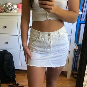 Topshop White denim skirt